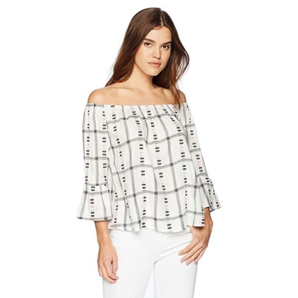EUC BB Dakota Londyn Southwestern Embroidered Off Shoulder Top Size Small